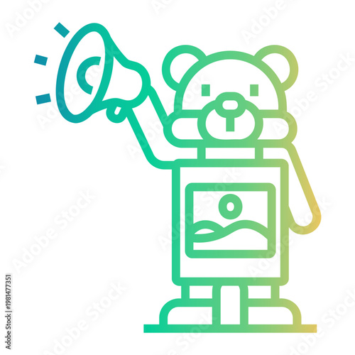 mascot Line Gradient Icon