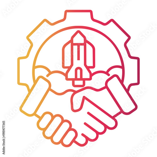 partner Line Gradient Icon