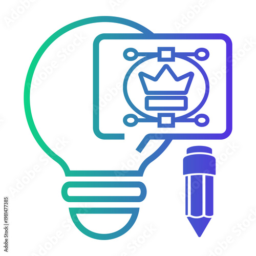 tagline Line Gradient Icon