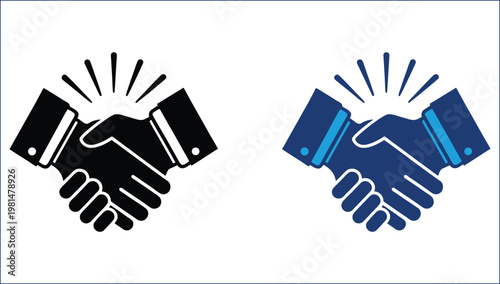 Handshake symbol design for business agreement, partnership and trust concept. Symbolizing cooperation, unity and mutual respect