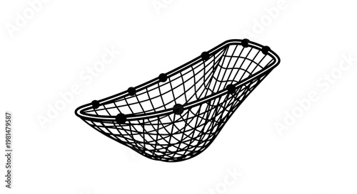 Fishing Net Outline Icon, Simple Vector Illustration of a Fish Net