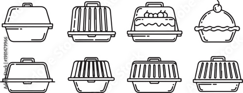 Line drawing collection of various hats including beret, bowler, and top hat Vector