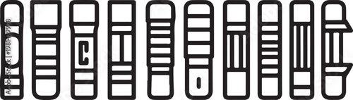 Artistic representation of the number nine in bold, black font Vector