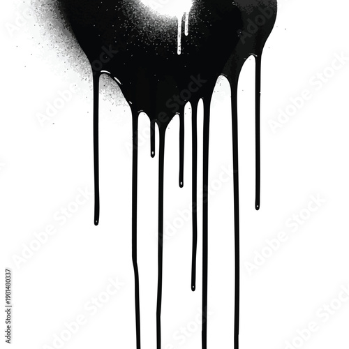 Abstract Black Ink Dripping Artwork for Creative Design and Modern Backgrounds