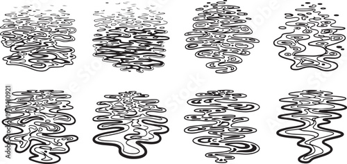 Abstract geometric patterns and textures in black and white Vector