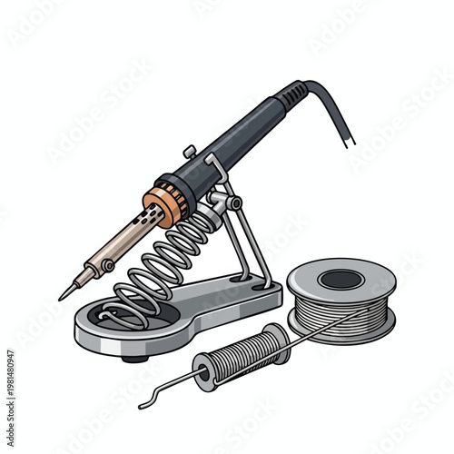 Industrial Soldering Kit with Soldering Iron Spool of Solder and Heating Stand