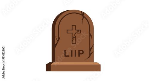 Tombstone with LIIP inscription, representing end of life, loss, and memory