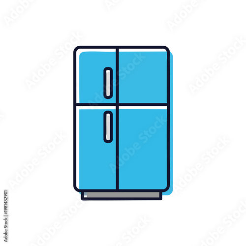 Modern Blue Refrigerator for Kitchen Storage and Home Appliances