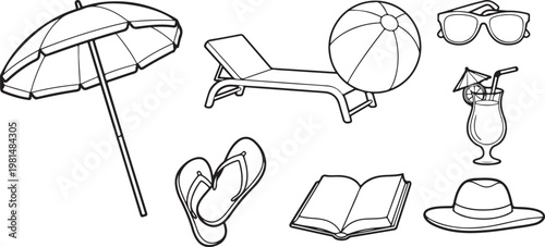 Various vintage objects including a clock, magnifying glass and glasses Vector