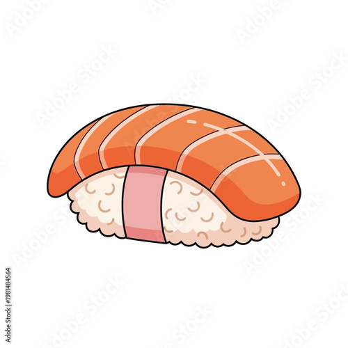 Delicious Salmon Nigiri Sushi, Japanese Cuisine, Fresh Seafood on Rice