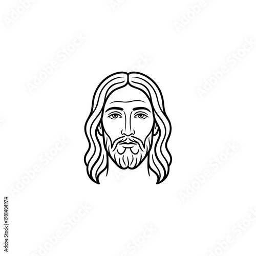 Jesus Christ Face Vector Art