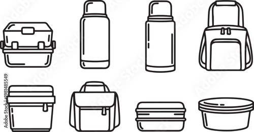 Variety of common household containers and jars in different shapes and sizes Vector