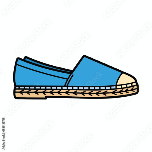 Casual Blue Espadrille Shoe with Rope Sole for Summer Comfort