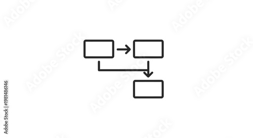 Simple flowchart diagram illustrating a process with parallel and sequential steps, represented by three interconnected rectangular boxes and arrows.