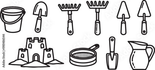 Everyday kitchen utensils and tools for cooking and food preparation Vector