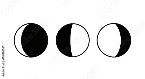 Phases of the Moon: Crescent, Half, and Gibbous Illuminated Orbits