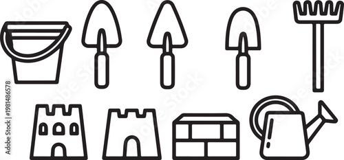 Hand-drawn sketch of common kitchen utensils and appliances Vector