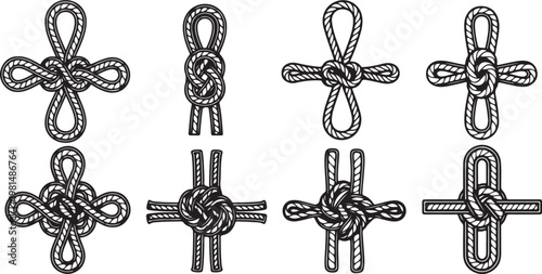 Various styles of decorative wrought iron door handles and knobs Vector