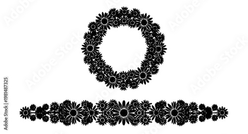 Daisy Frame Vector – Floral Border & Circle Design