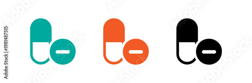 Set of medical pill and tablet icons