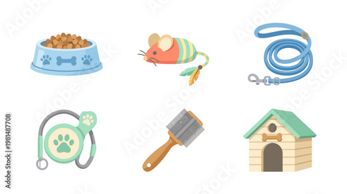 Dog house and pet accessories.