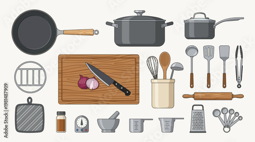 Kitchen Utensils and Cooking Tools.