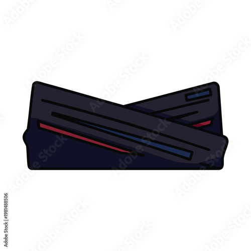 Close Up of Modern Black Credit Card with Red Accent Details