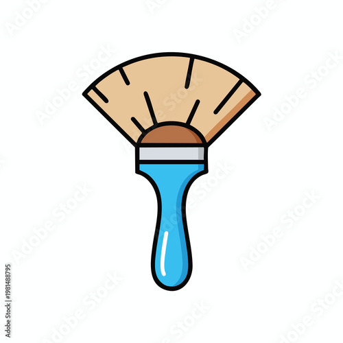Painting Tool Icon with Brush and Paint Drop Artistic Equipment Illustration
