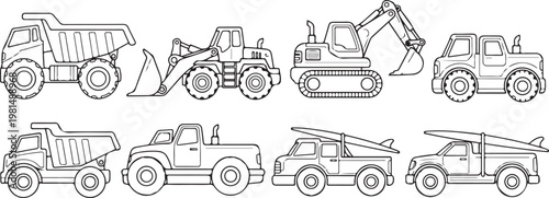 A collection of classic vintage cars from different eras and styles Vector