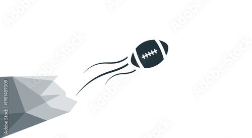 American Football Flying Through Air Motion Graphic.