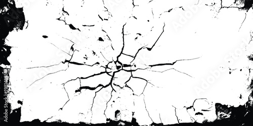 Dramatic high-contrast shattered surface art. 