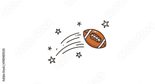 American Football Flying Through Stars and Streaks.