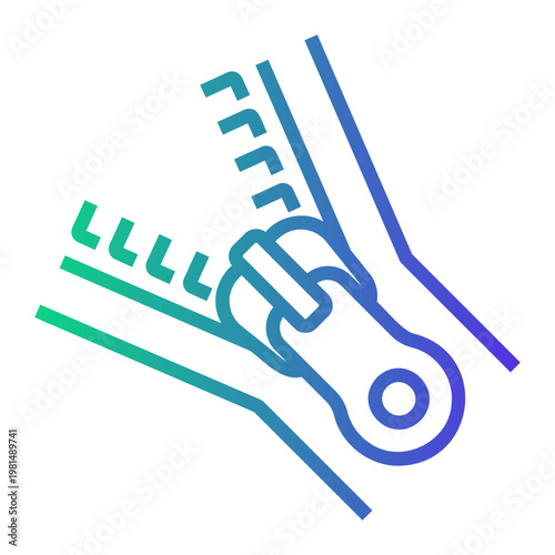 zipper Line Gradient Icon