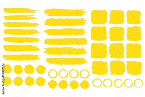 Set of paint brush stroke and abstract grunge banner for graphic background decoration. Watercolor splatter, ink splash and creative shape for social media. Vector frame art or texture element