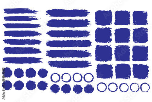 Set of paint brush stroke and abstract grunge banner for graphic background decoration. Watercolor splatter, ink splash and creative shape for social media. Vector frame art or texture element