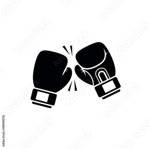 Boxing Gloves Clashing Icon.