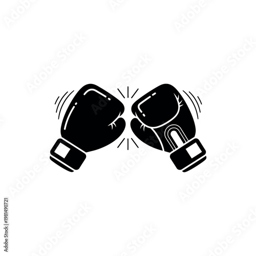 Boxing Gloves Clashing in a Fight.