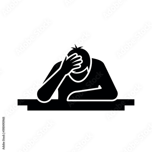 Person with head in hands experiencing stress or despair.