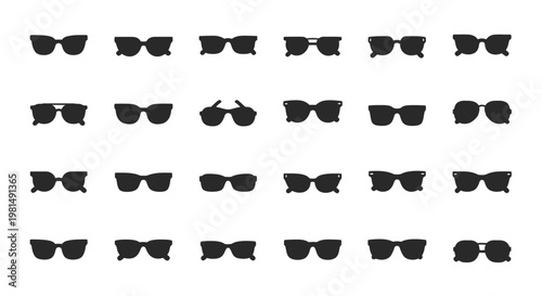 Collection of various sunglasses icons.