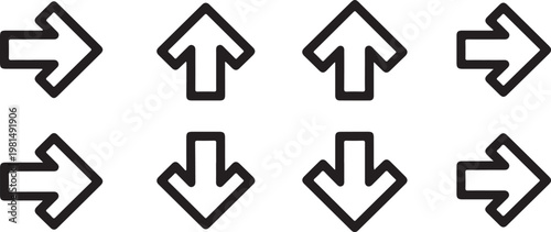 A grid of geometric shapes in a repeating pattern of arrows and diamonds Vector