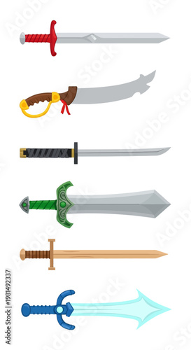 Collection of Pixel Art Swords, Fantasy Weapons, Medieval Arms, and Gaming Assets