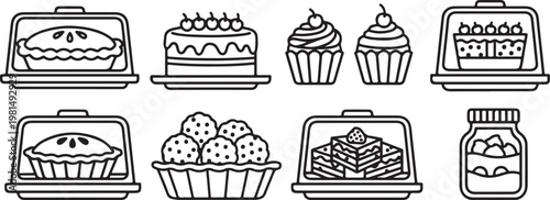 Various types of containers shown for storage and organization Vector