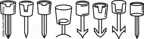 Variety of office chairs showing different seating designs and styles Vector