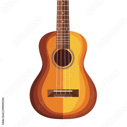Illustration of a brown acoustic guitar on white background