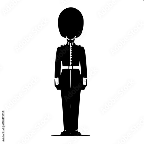 British Royal Guard Soldier Silhouette Vector