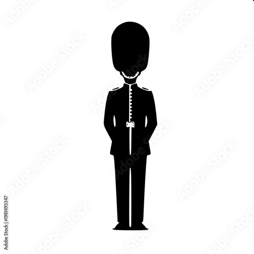 Black and White London Traditional Uniform Silhouette