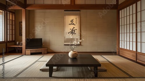 Traditional Japanese Tatami Room Interior