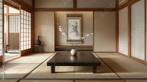Traditional Japanese Tatami Room Interior