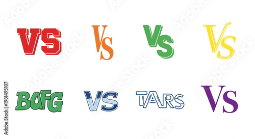 Versus VS Logo Collection: Colorful Competition and Comparison Icons
