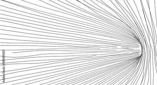 Abstract tunnel or wormhole visualization with converging lines and dots, science fiction concept